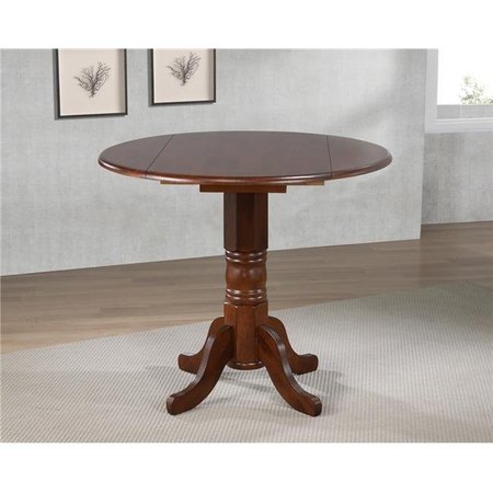 SUNSET TRADING Sunset Trading DLU-ADW4242CB-CT Round Drop Leaf Pub Table in Chestnut DLU-ADW4242CB-CT